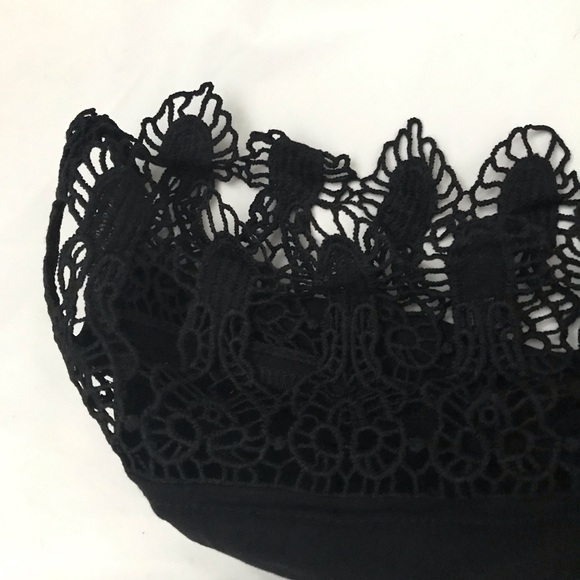 Lace Trimmed Cold Shoulder Blouse - Picture 2 of 6